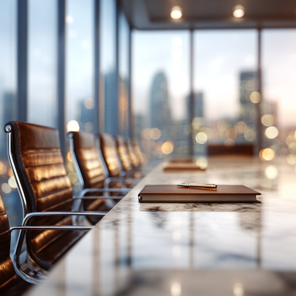 Boardroom overlooking the financial district